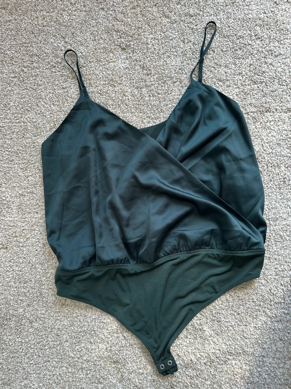 Women’s Express Dark Teal Crossover Bodysuit